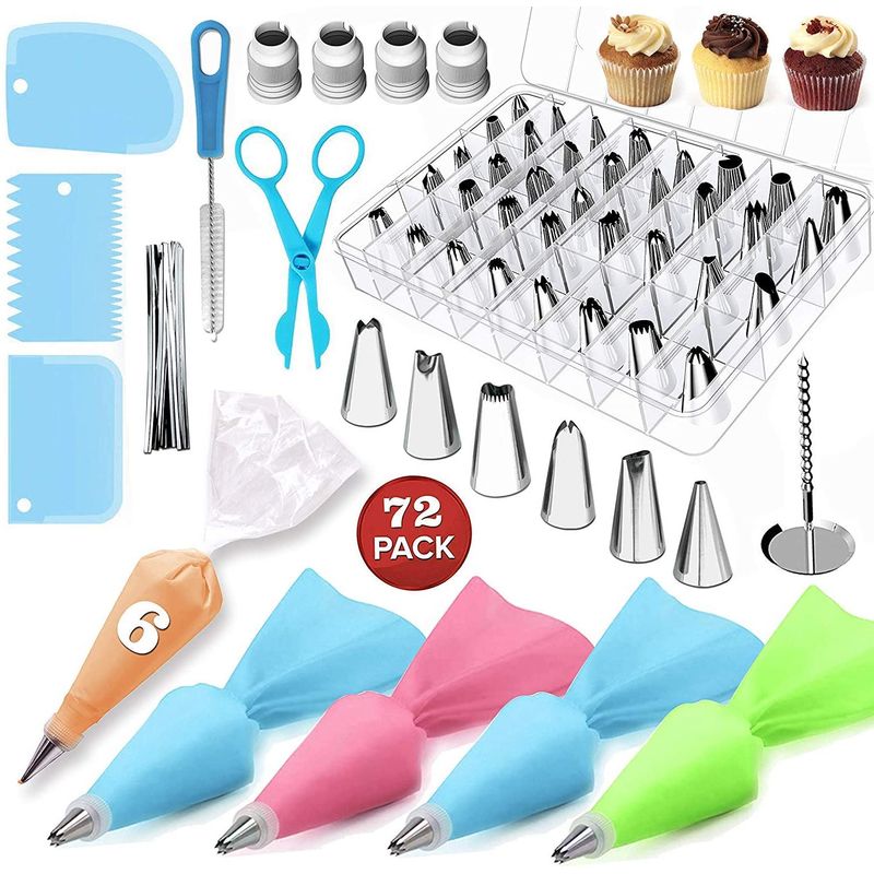 TIOZONEY - Kit De Decoración Con Manga Y Picos 72 Pzs Boquillas de repostería