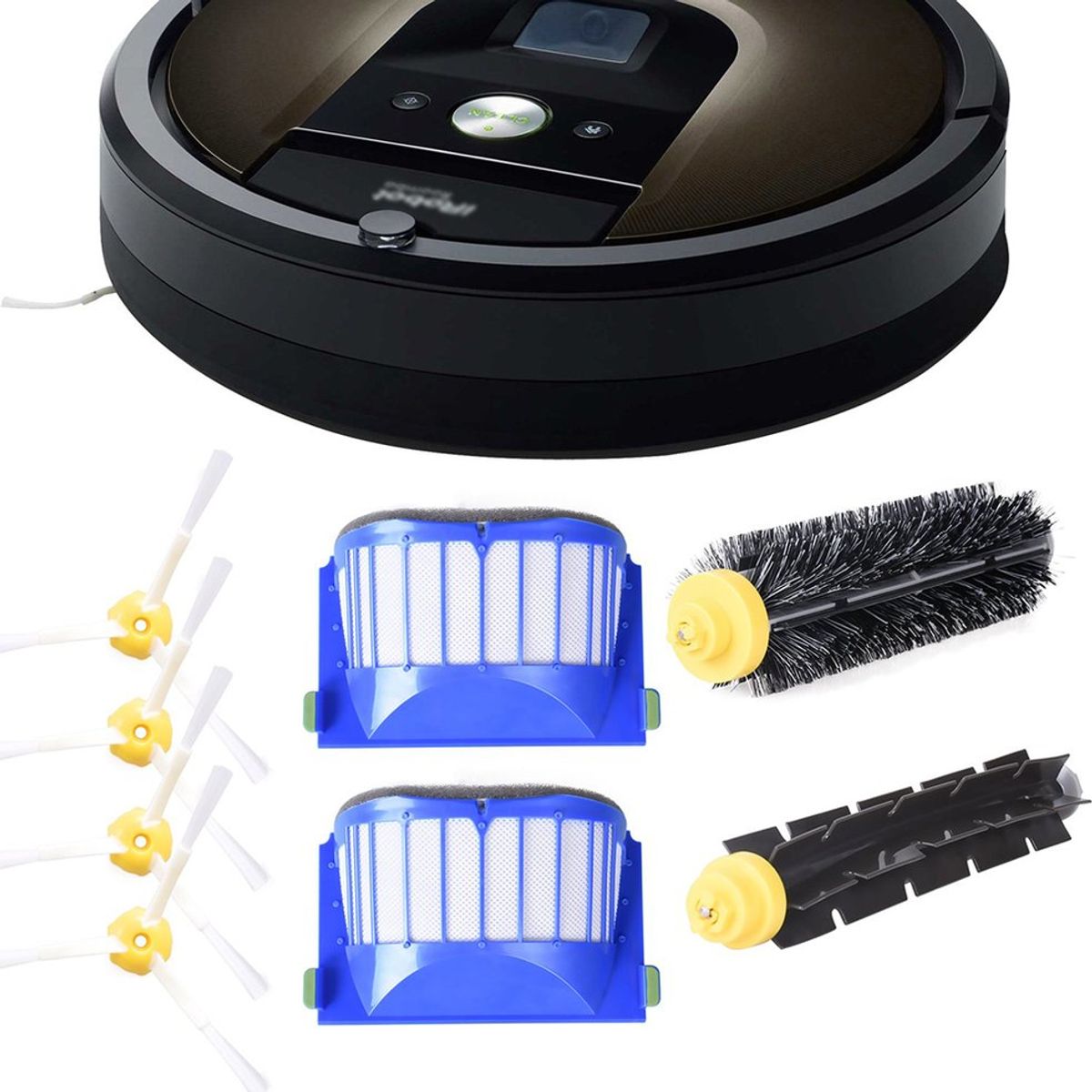 TIOZONEY - Filtro de cepillos laterales principales para i t roomba 600 620 630 650 660 675 680 690