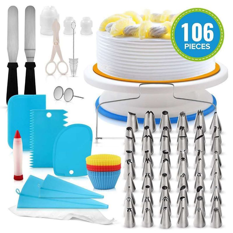 TIOZONEY - Kit Decoración Para Reposteria Boquillas Pasteleras 106 Pcs