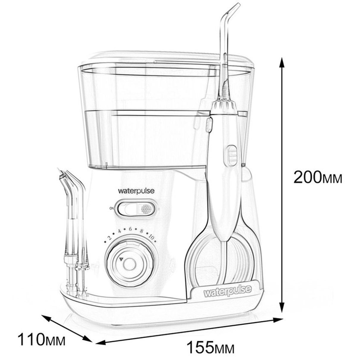 TIOZONEY - Waterpulse V300R Irrigador bucal Water Jet Pick 800ML