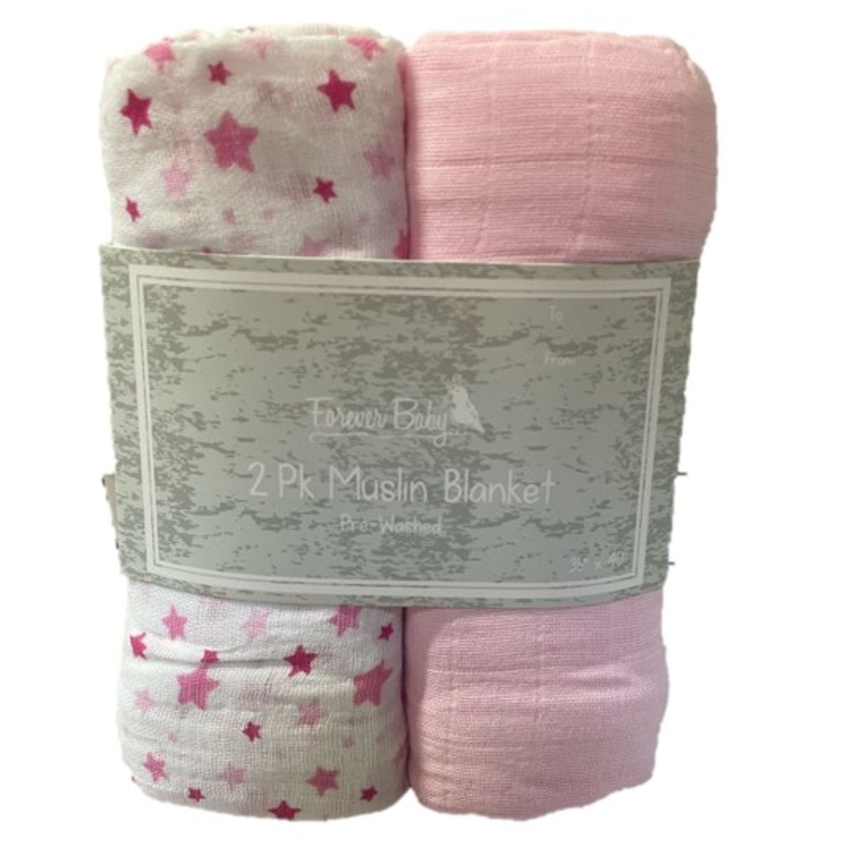 GENERICO - Pack 2 Tutos De Muselina Algodón Grandes Bebé ROSADO