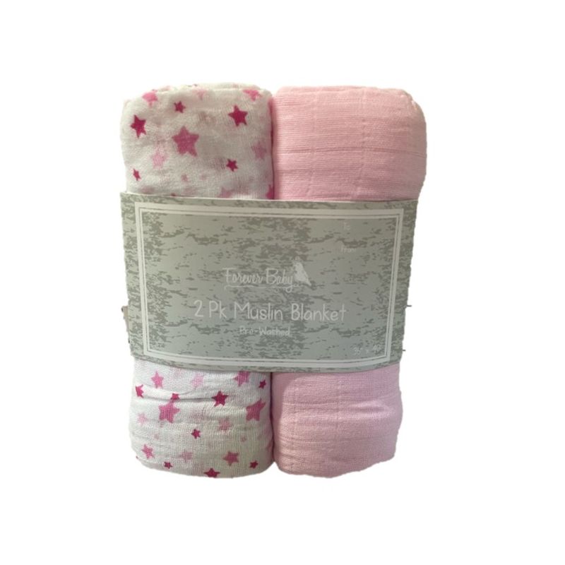 GENERICO - Pack 2 Tutos De Muselina Algodón Grandes Bebé ROSADO