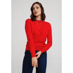 CANADIENNE - Sweater Mujer Algodón Rojo