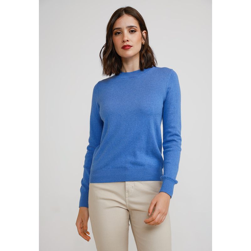 CANADIENNE - Sweater Mujer Algodón Azulino Canadienne