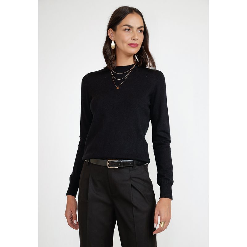 CANADIENNE - Sweater Mujer Algodón Negro Canadienne