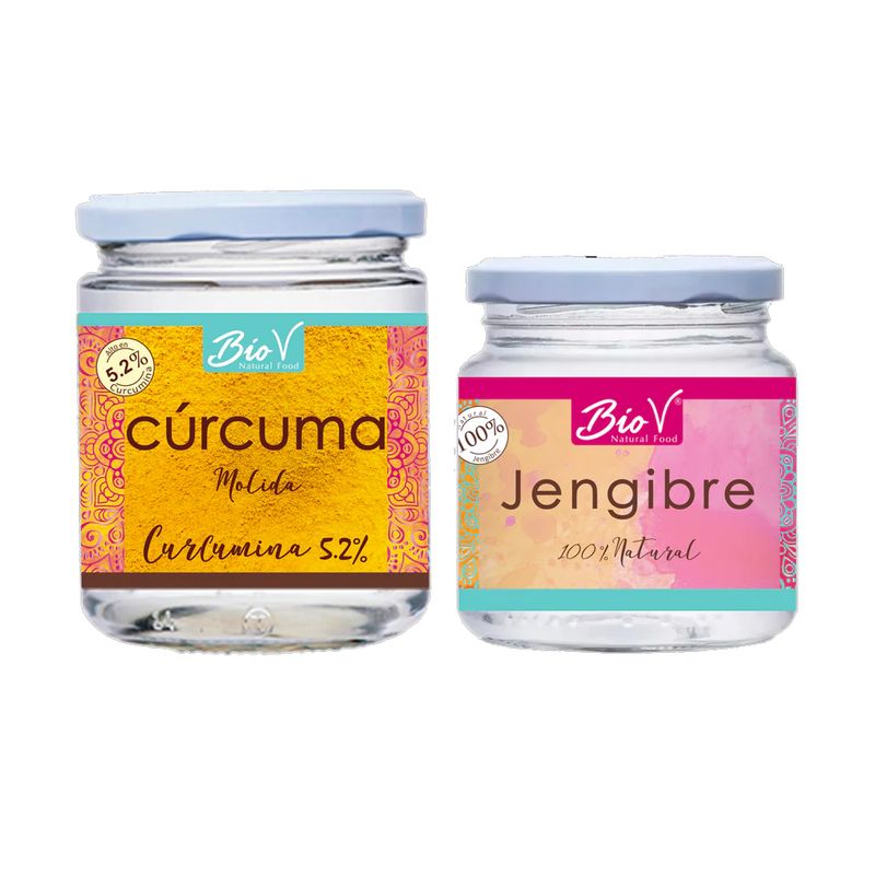 BIOV - Pack Jengibre 100g + Curcuma 200g Sin Gluten Vegano Bio V