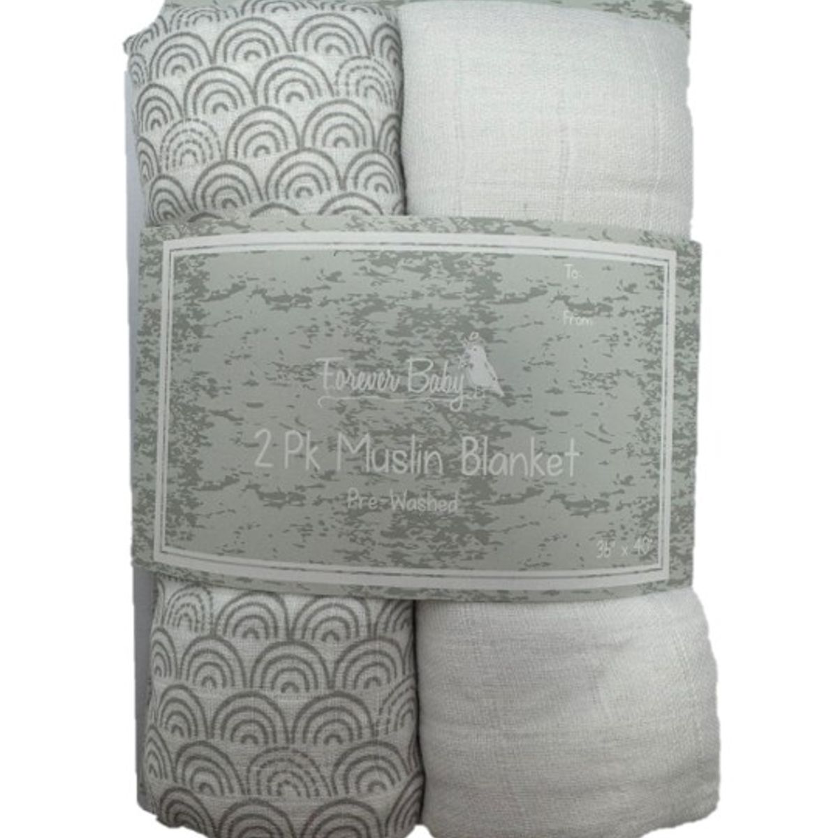 GENERICO - Pack 2 Tutos De Muselina Algodón Grandes Bebé GRIS-BLANCO