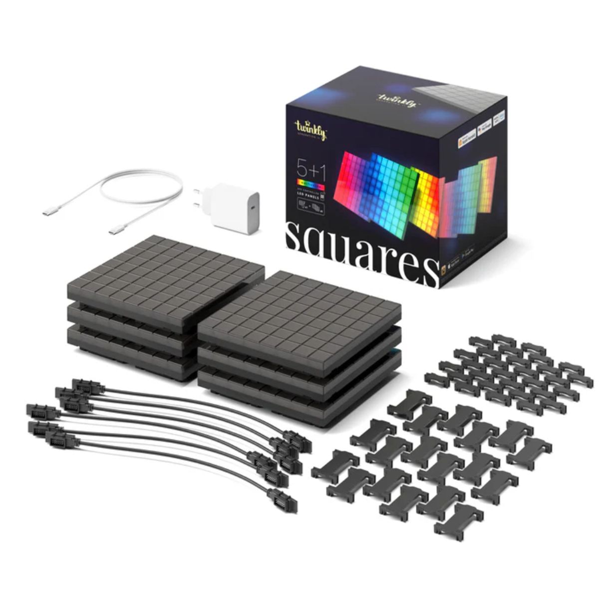 TWINKLY - Kit Starter Paneles LED RGB Twinkly Squares TWQ064STW-07-BEU