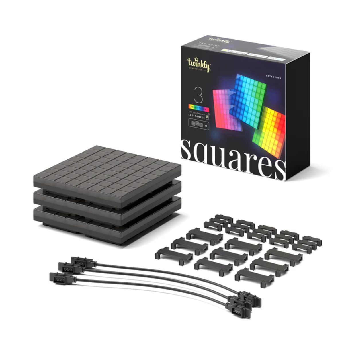 TWINKLY - Paneles Extensión x3 LED RGB Twinkly Squares TWQ064STW03-BAD