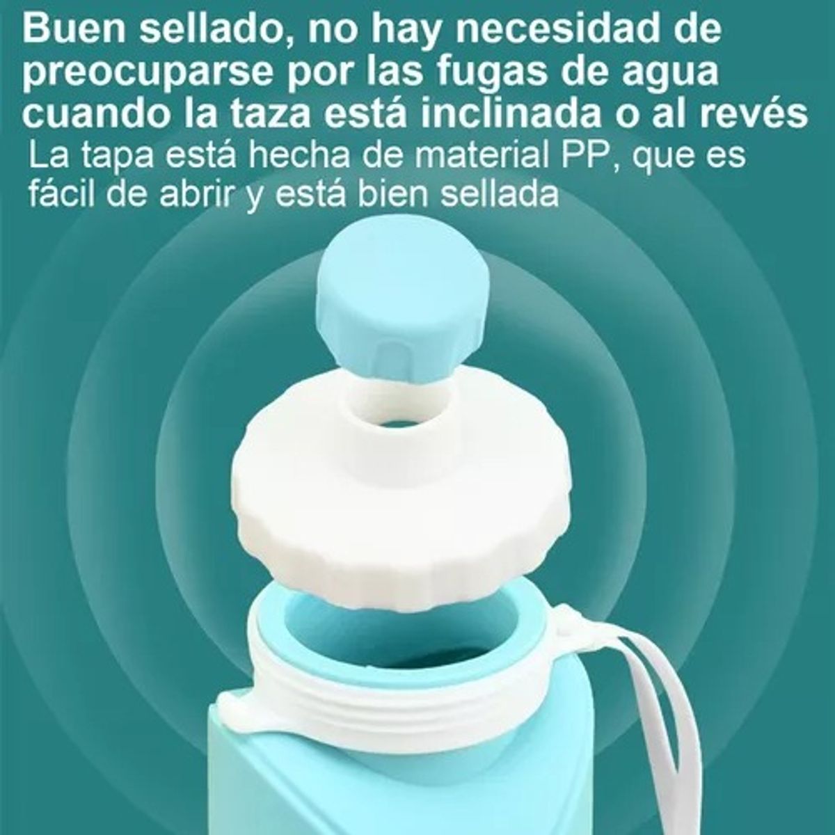 TIOZONEY - Botella De Agua Térmica De Silicona Plegable Portátil 600ml