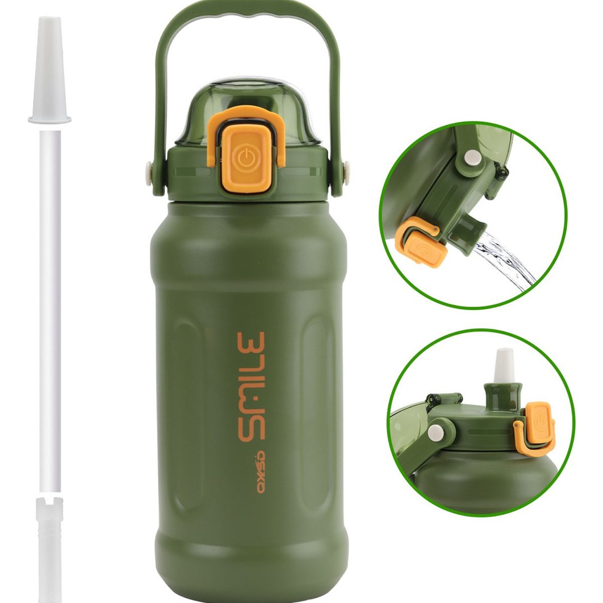 TIOZONEY - Botella De Agua Deportiva Termo De Acero Inoxidable 1100ml