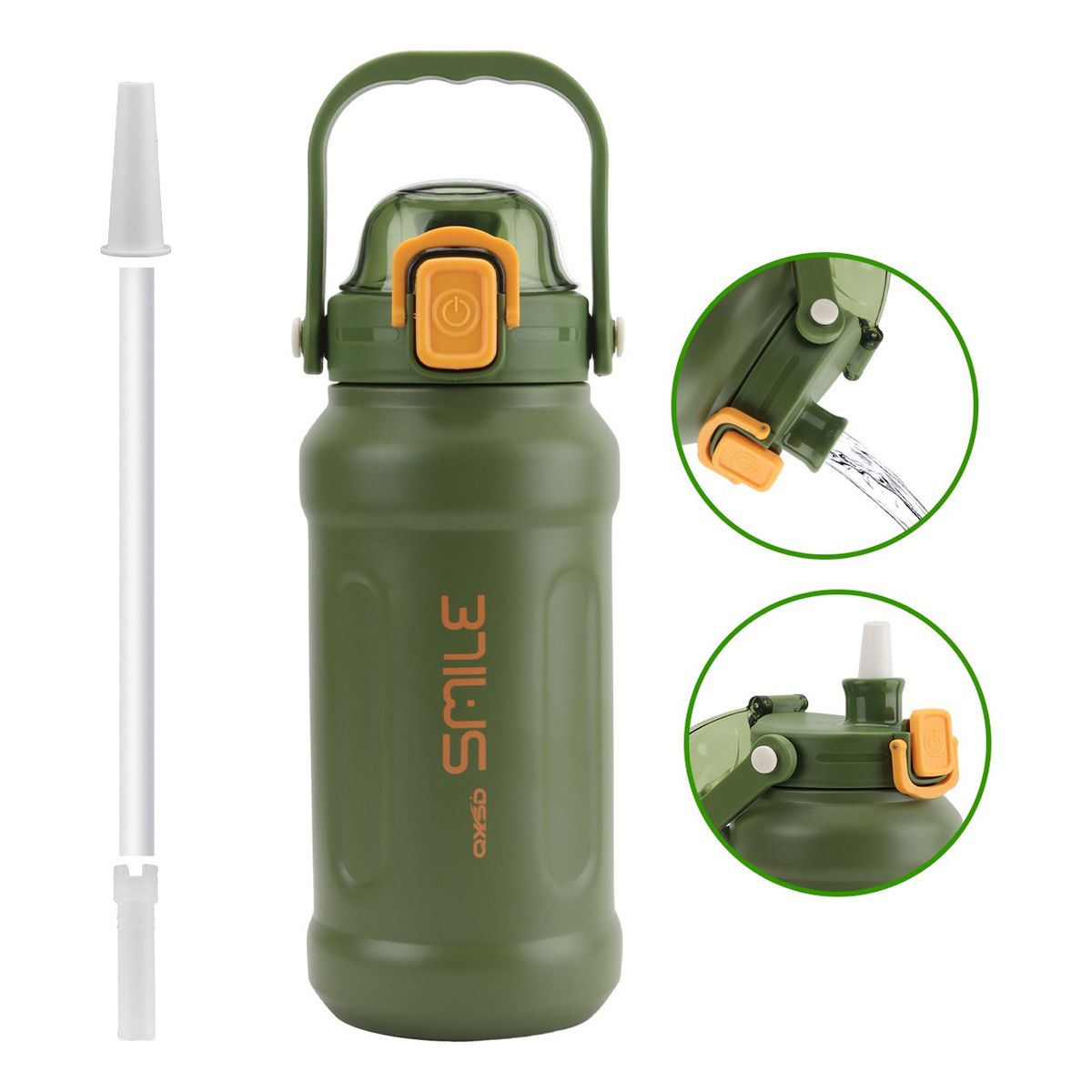 TIOZONEY - Botella De Agua Deportiva Termo De Acero Inoxidable 1100ml