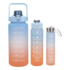 TIOZONEY - Botellas Deportivas De Agua Motivadora 2l+900ml+300ml