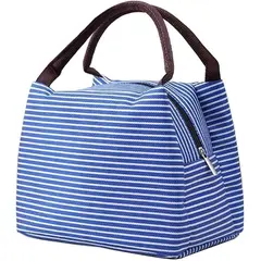 TIOZONEY - Bolsa de almuerzo a rayas.