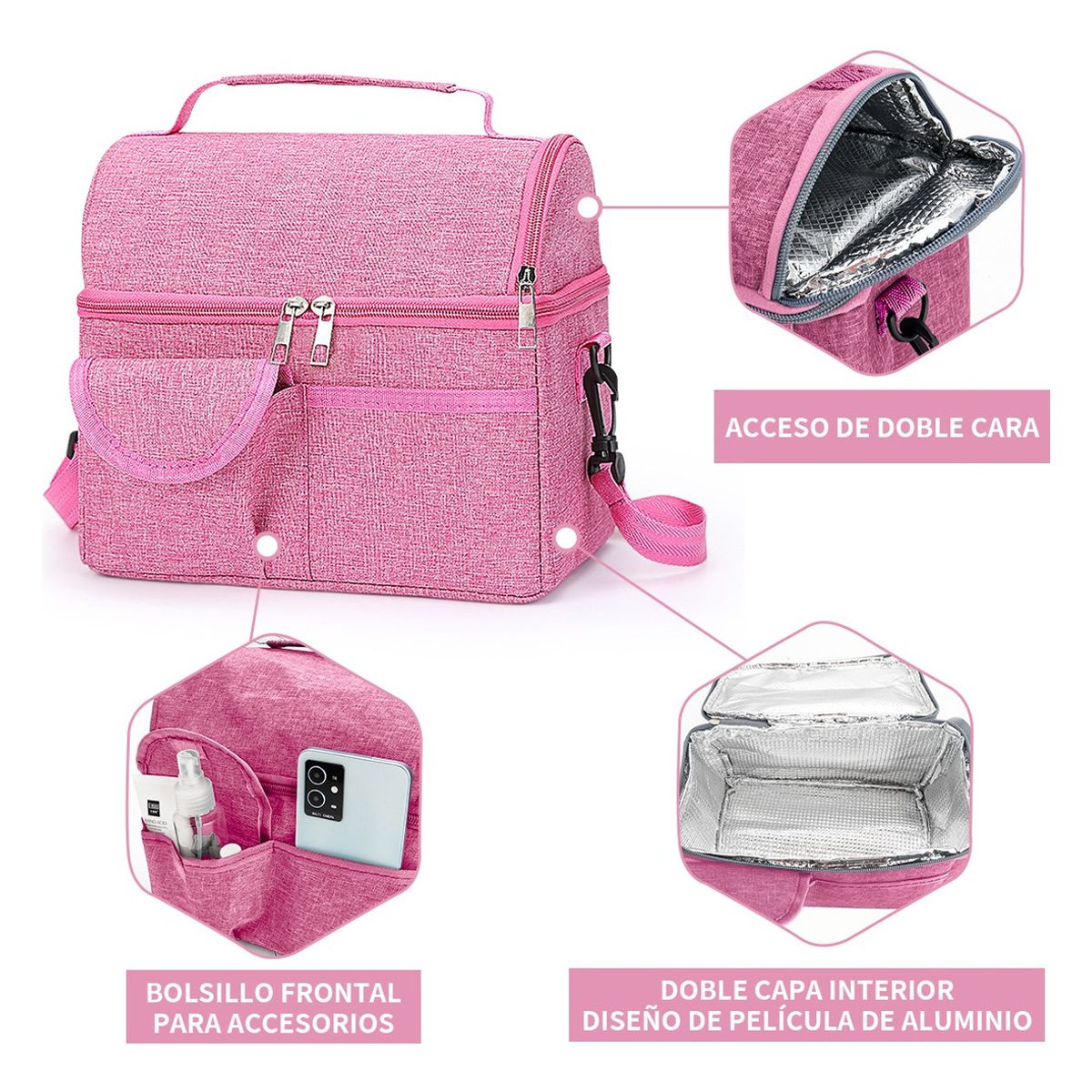 TIOZONEY - Bolsa Del Almuerzo Loncheras Portátil Y Gran Capacidad