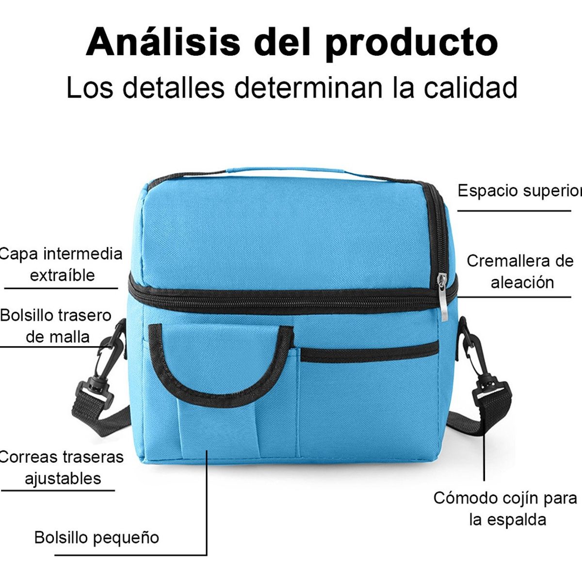 TIOZONEY - Loncheras Escolares Impermeable 8l Gran Capacidad Doble Capa