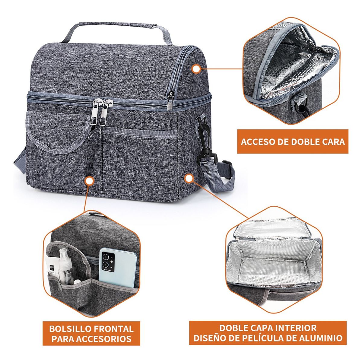 TIOZONEY - Bolsa Del Almuerzo Loncheras Portátil Y Gran Capacidad