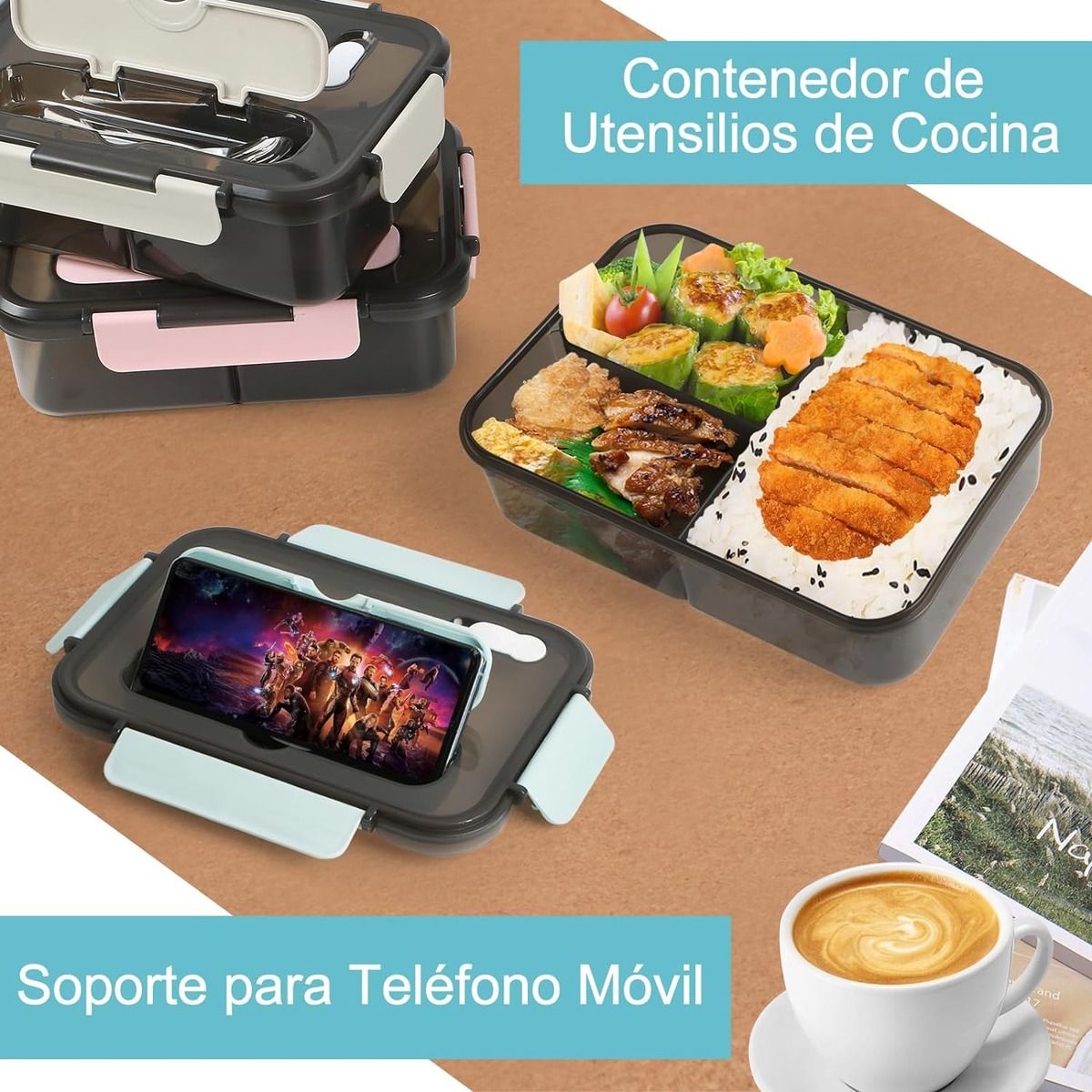 TIOZONEY - Fiambrera Lunch Box Topper Para Lunch Lonchera Termica