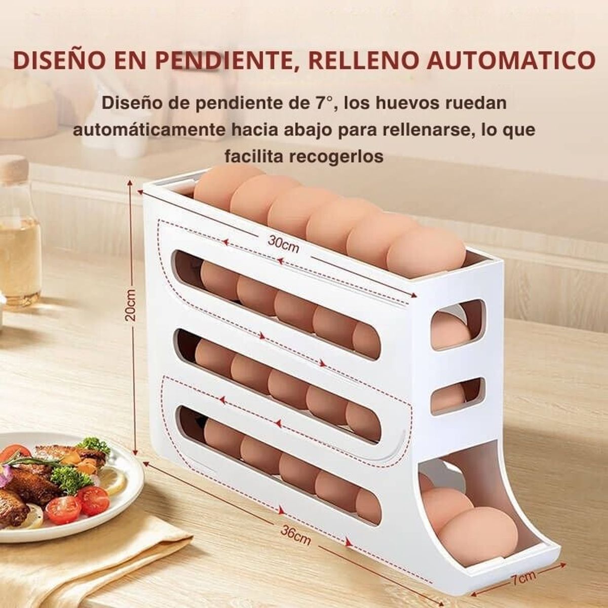 GENERICO - Dispensador de Huevos, Diseño Automático y Compacto