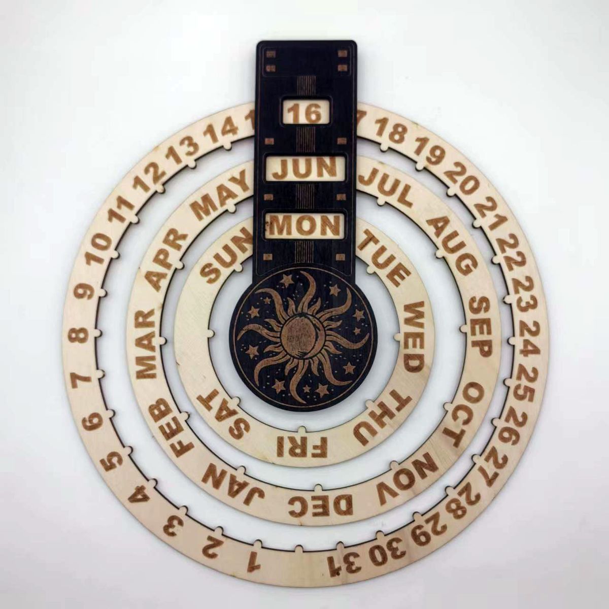 TIOZONEY - Calendario de pared perpetuo de madera 2025