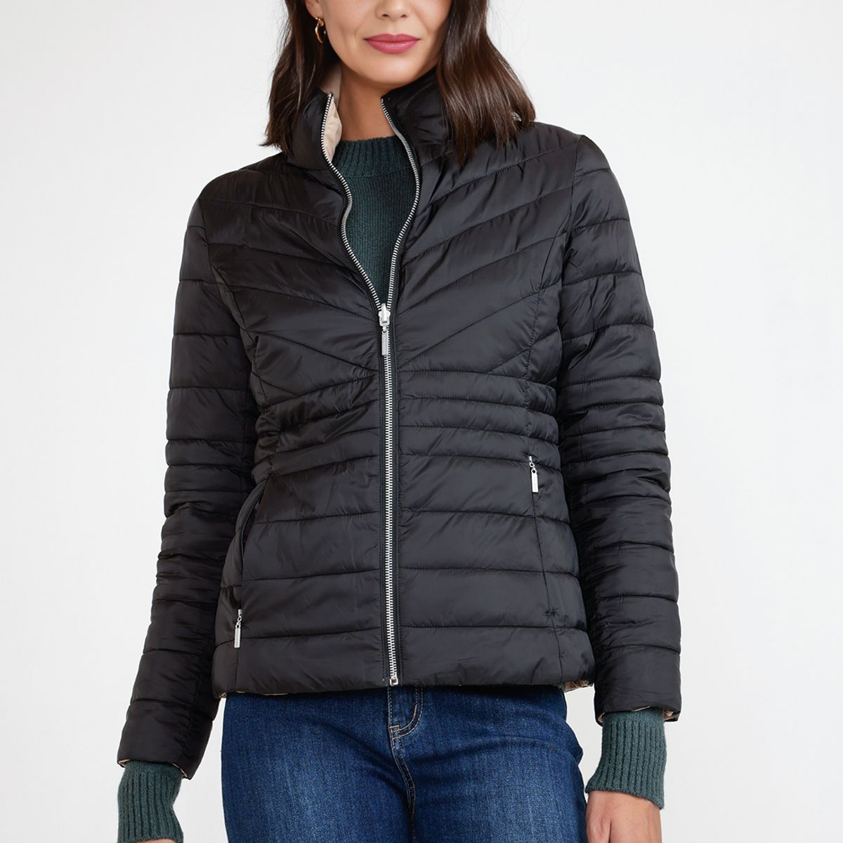 CANADIENNE - Parka Reversible Mujer Poliéster Negro