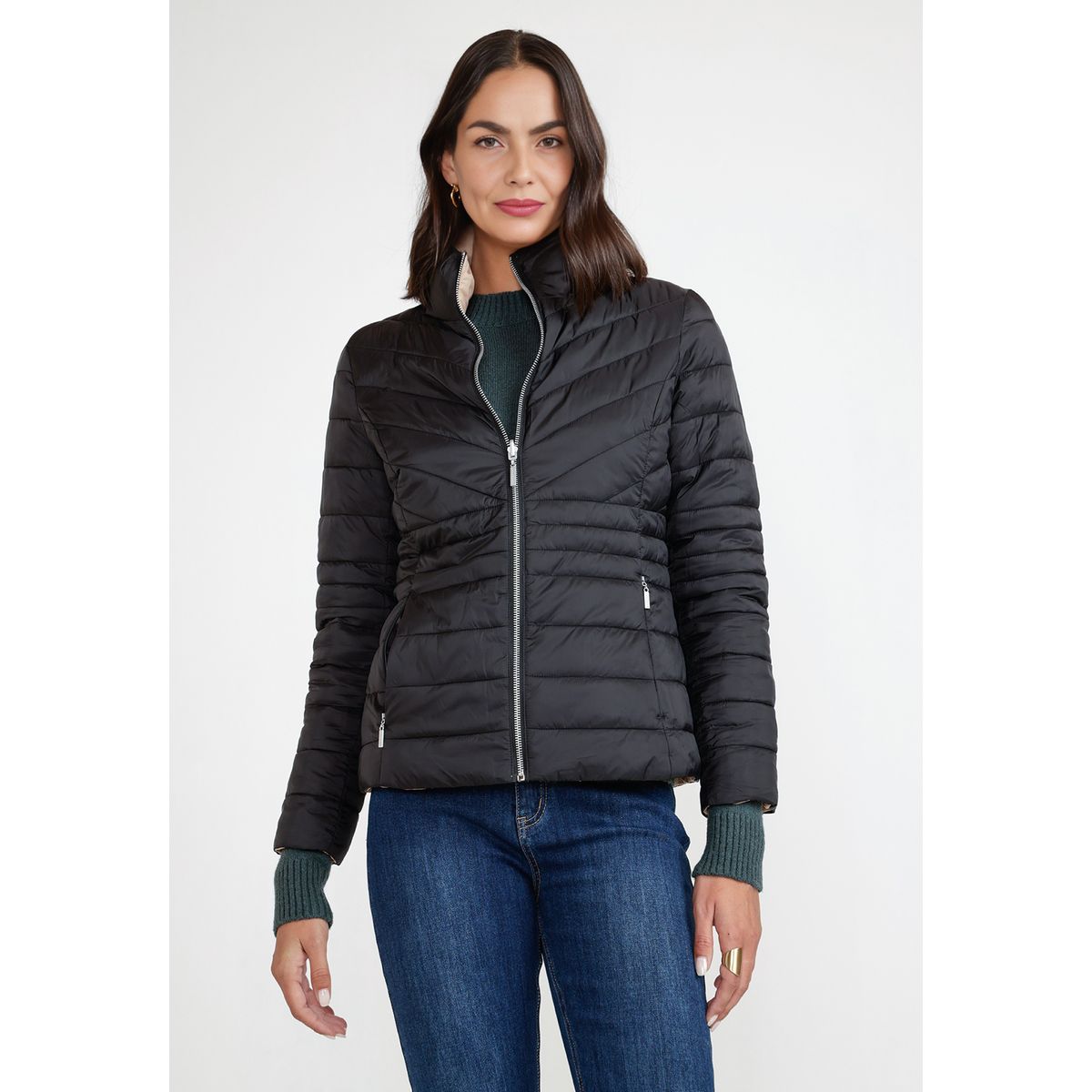 CANADIENNE - Parka Reversible Mujer Poliéster Negro