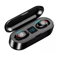 GENERICO - Auriculares in-ear inalámbricos F9 negro con luz LED