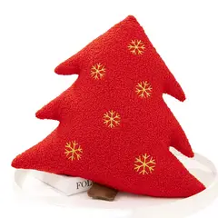 TIOZONEY - Almohada decorativa navideña - árbol de Navidad rojo 38cm