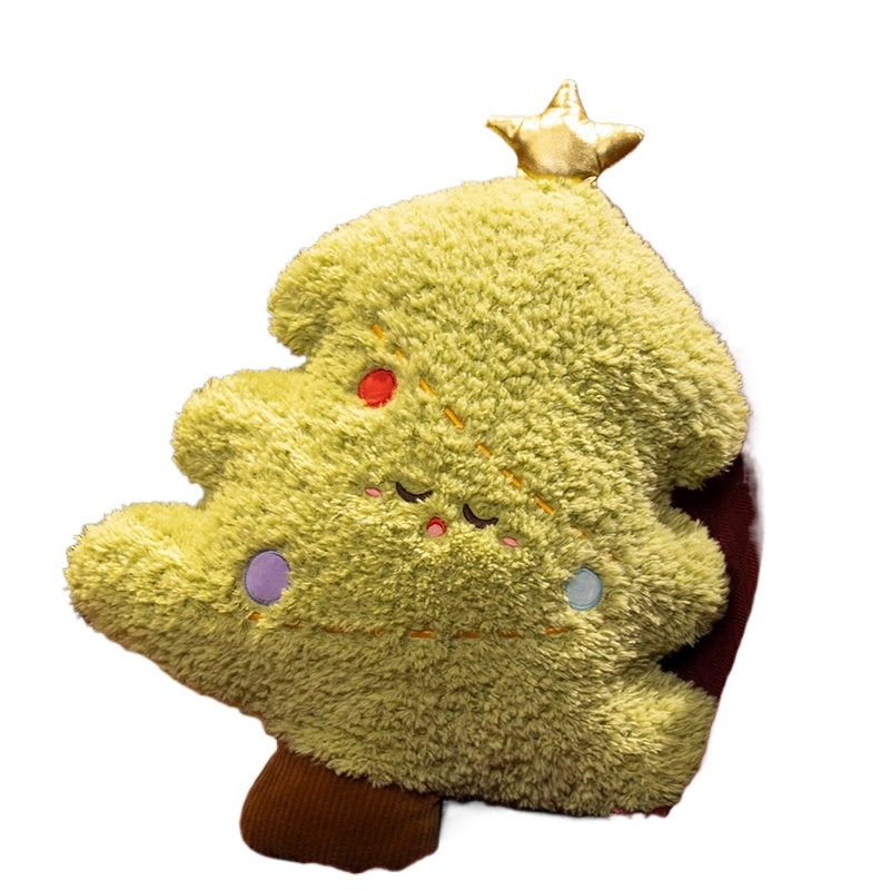 TIOZONEY - Almohada decorativa navideña - árbol de navidad verde 45cm