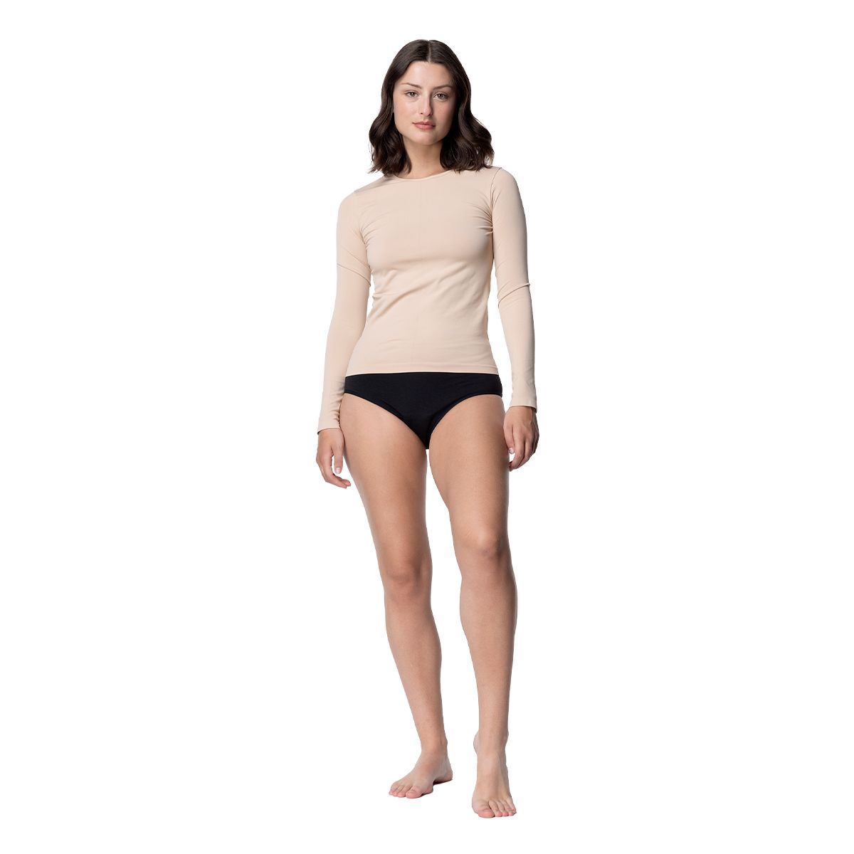 TOP - Camiseta Manga Larga Microfibra Mujer C2 Cuello Redondo Top
