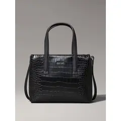 CALVIN KLEIN - Cartera Mini Tote Croco Negro