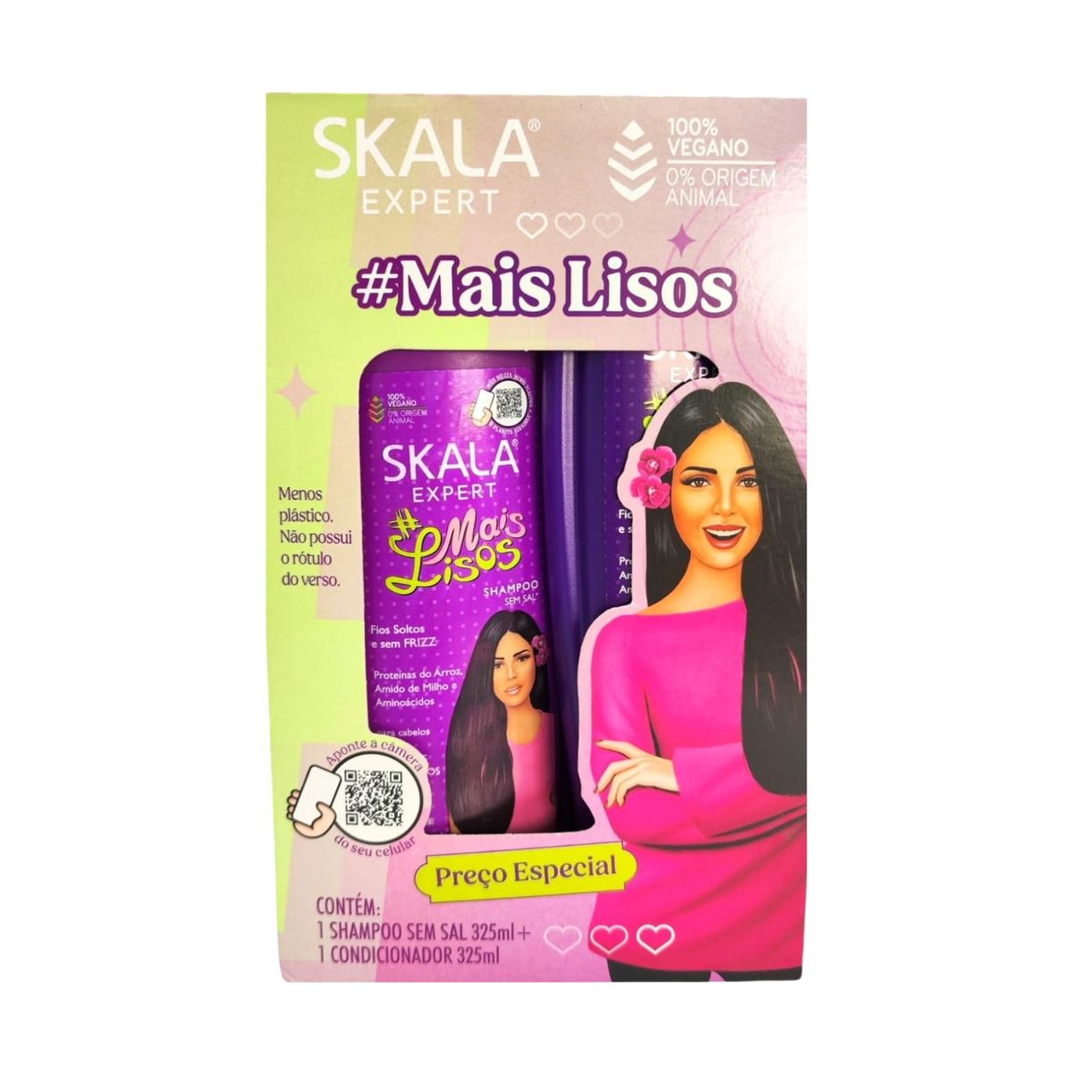 SKALA - Kit Skala Mais Lisos Shampoo Acondicionador 650ML Suaviza Hidrata