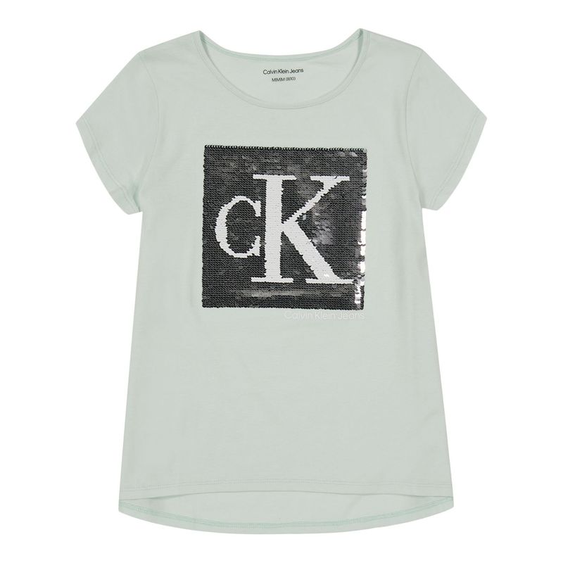 CALVIN KLEIN - Polera Mongoram Sequin Verde Calvin Klein