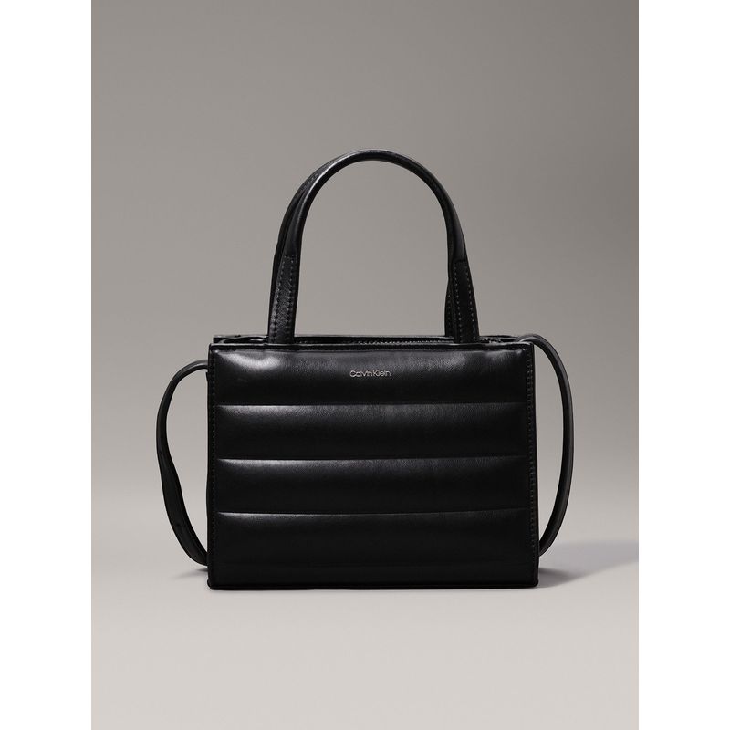 CALVIN KLEIN - Cartera Mini Tote Line Quilt Negro Calvin Klein
