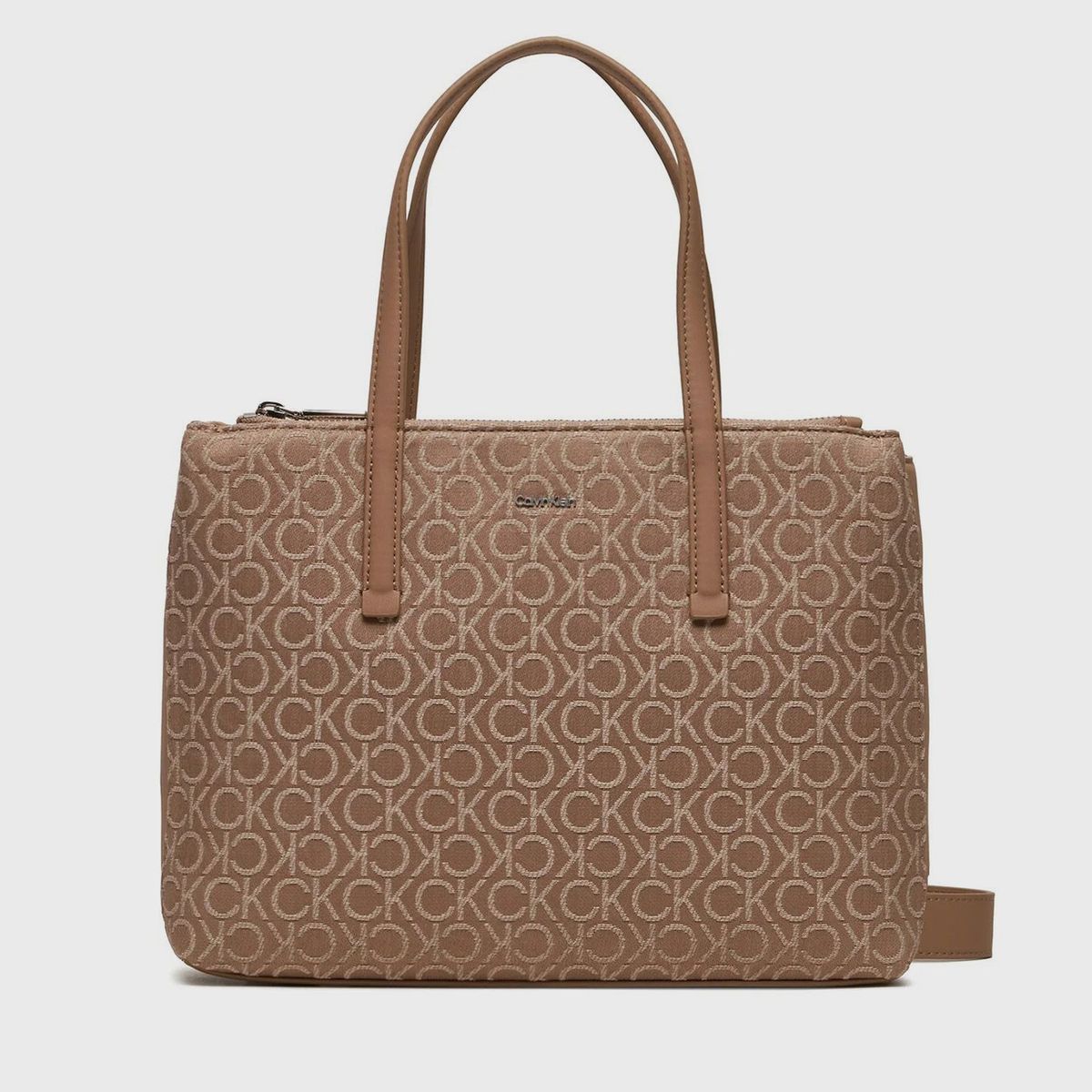 CALVIN KLEIN - Cartera Tote Ck Must Jacquard Beige Calvin Klein