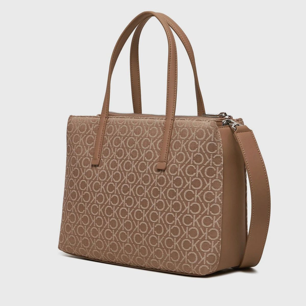 CALVIN KLEIN - Cartera Tote Ck Must Jacquard Beige Calvin Klein