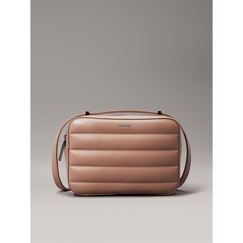 CALVIN KLEIN - Bandolera Line Quilt Beige Calvin Klein