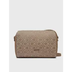 CALVIN KLEIN - Bandolera Ck Refine Monogram Beige
