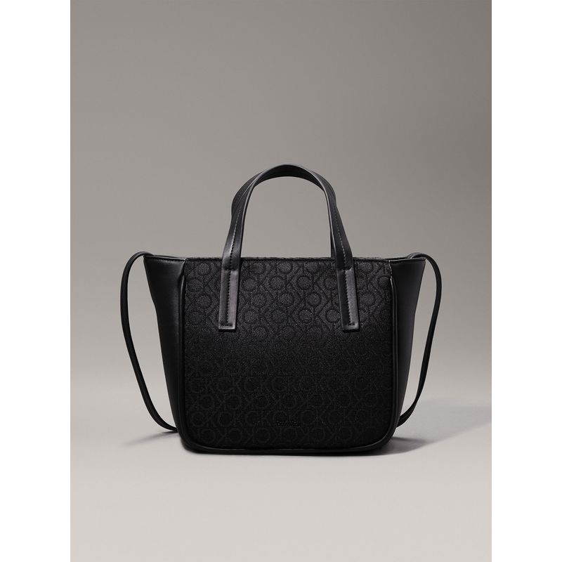 CALVIN KLEIN - Cartera Tote Ck Refine Jacquard Negro Calvin Klein