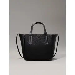 CALVIN KLEIN - Cartera Tote Ck Refine Jacquard Negro