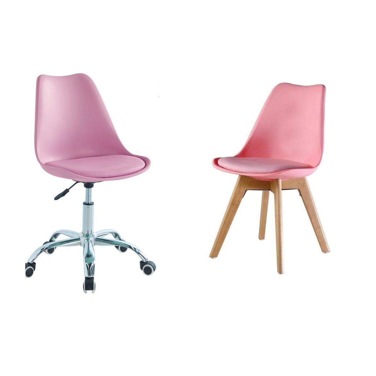 GENERICO - Pack Tulip Work de Escritorio con Cojin de Ecocuero- Rosada