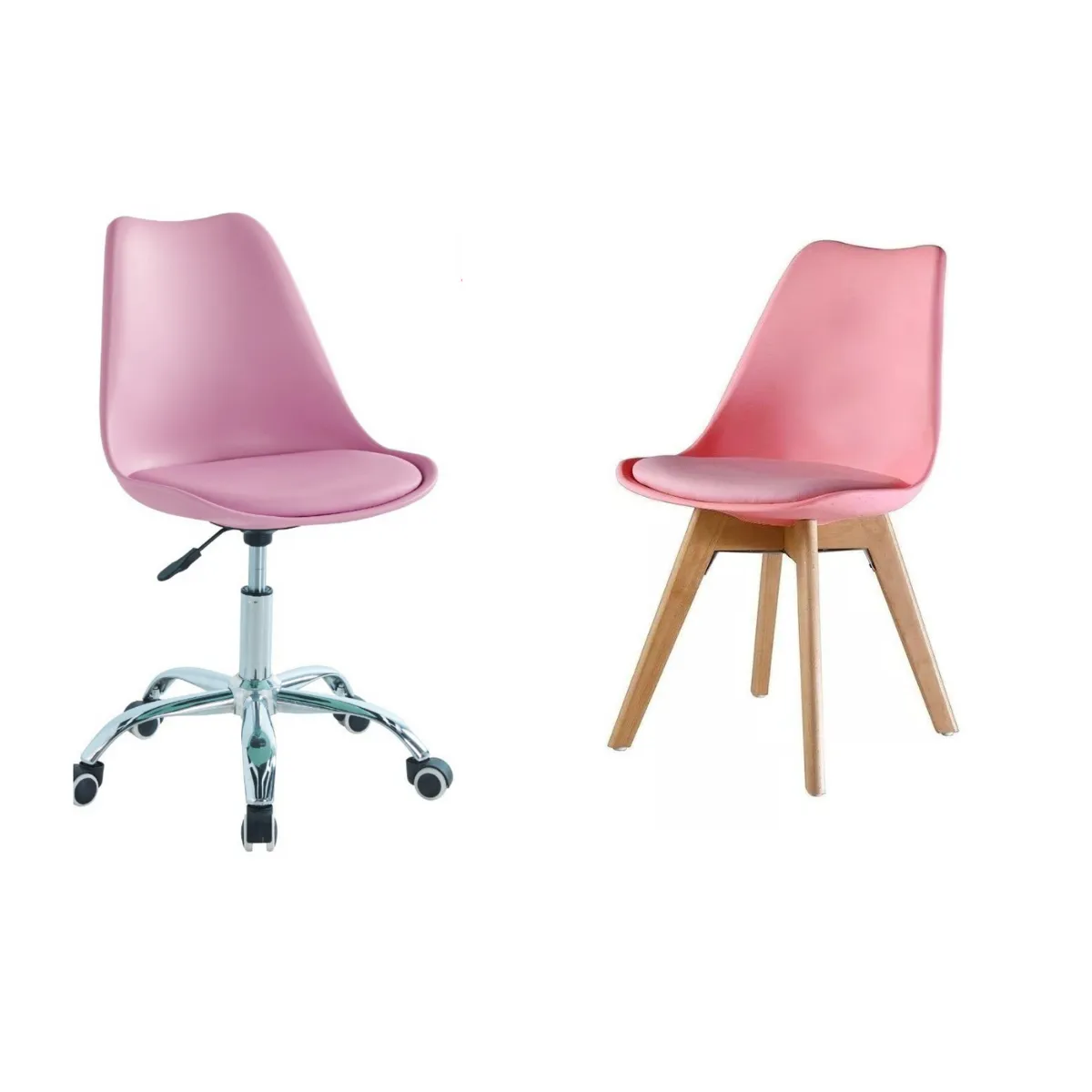 GENERICO - Pack Tulip Work de Escritorio con Cojin de Ecocuero- Rosada