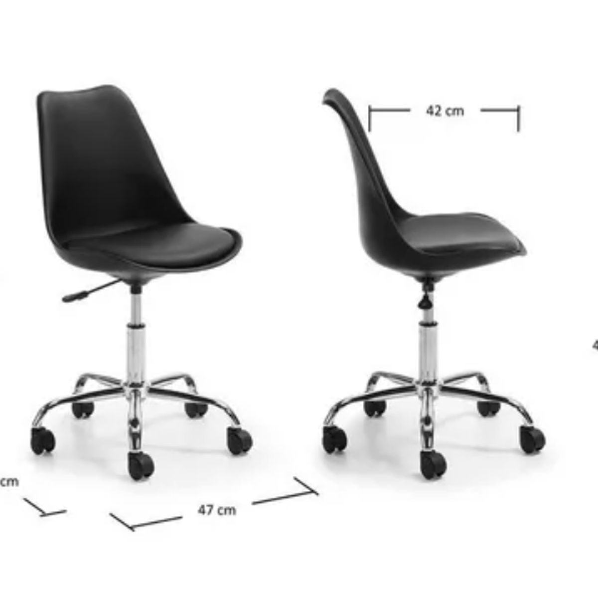 HABITA2 CHILE - Pack Tulip Work de Escritorio con Cojin de Ecocuero- Negro