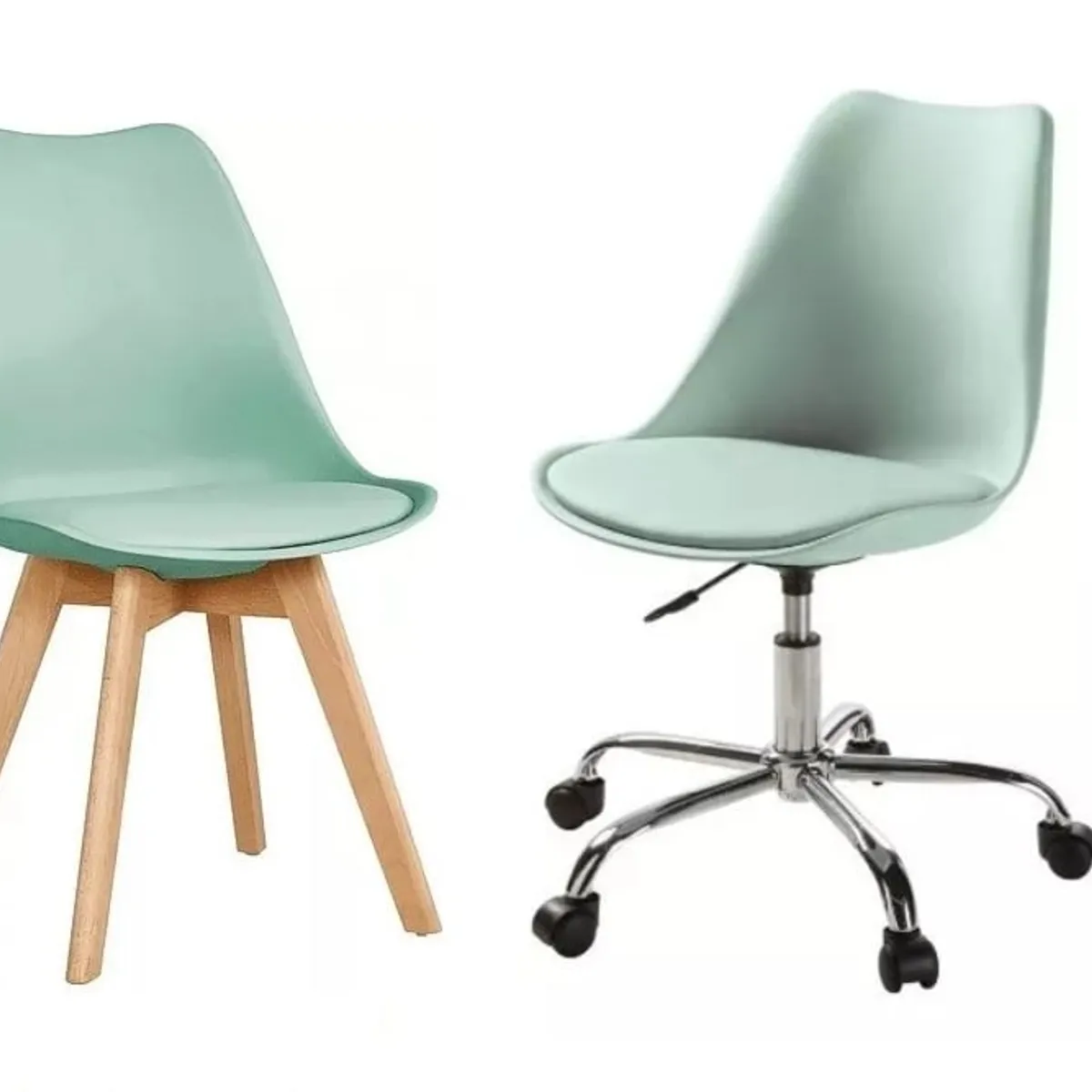 HABITA2 CHILE - Pack Tulip Work de Escritorio con Cojin de Ecocuero- Menta