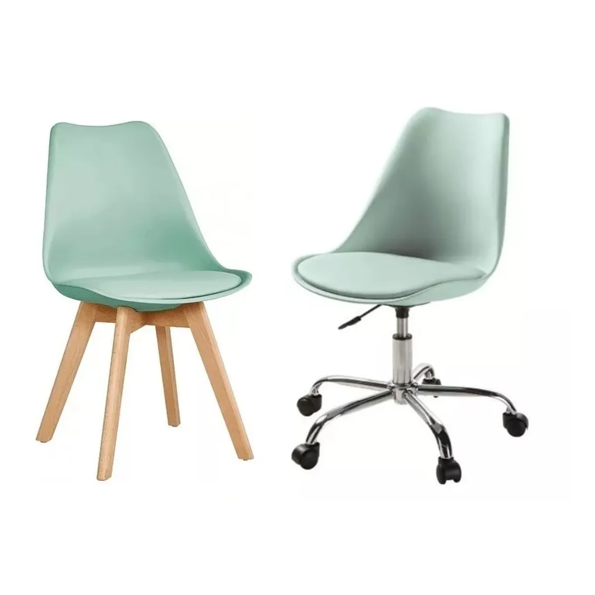 HABITA2 CHILE - Pack Tulip Work de Escritorio con Cojin de Ecocuero- Menta