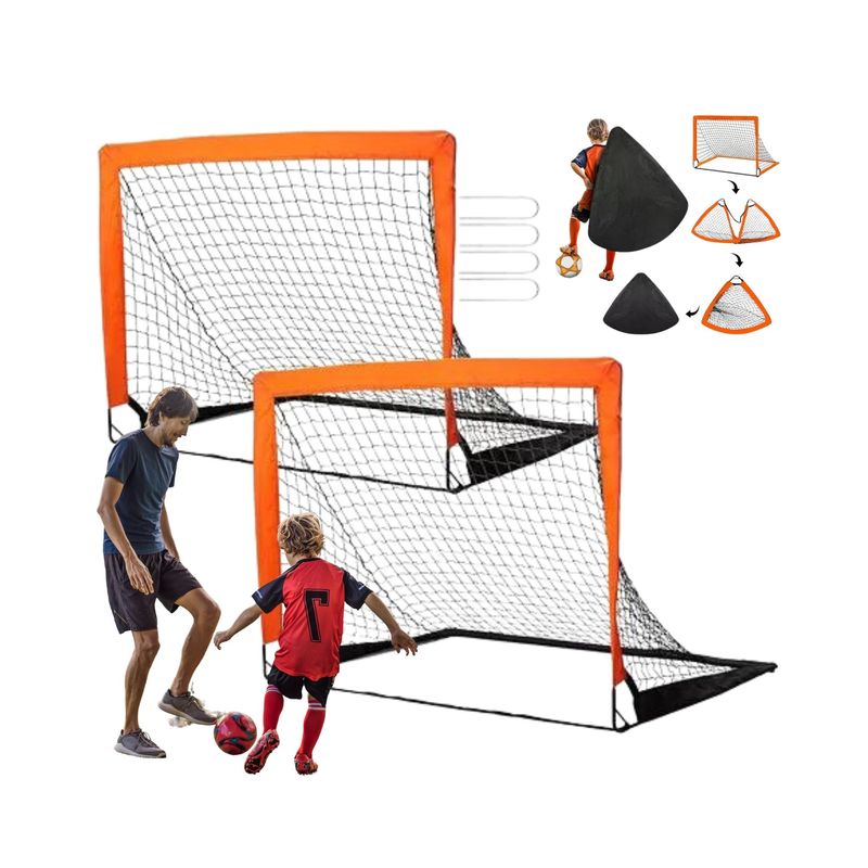 GENERICO - 2 Arcos De Fútbol 90 X 120 Plegable Con Bolso De Transporte