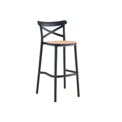 GENERICO - Taburete piso de Bar Sena 75 cm Polipropileno - Negro