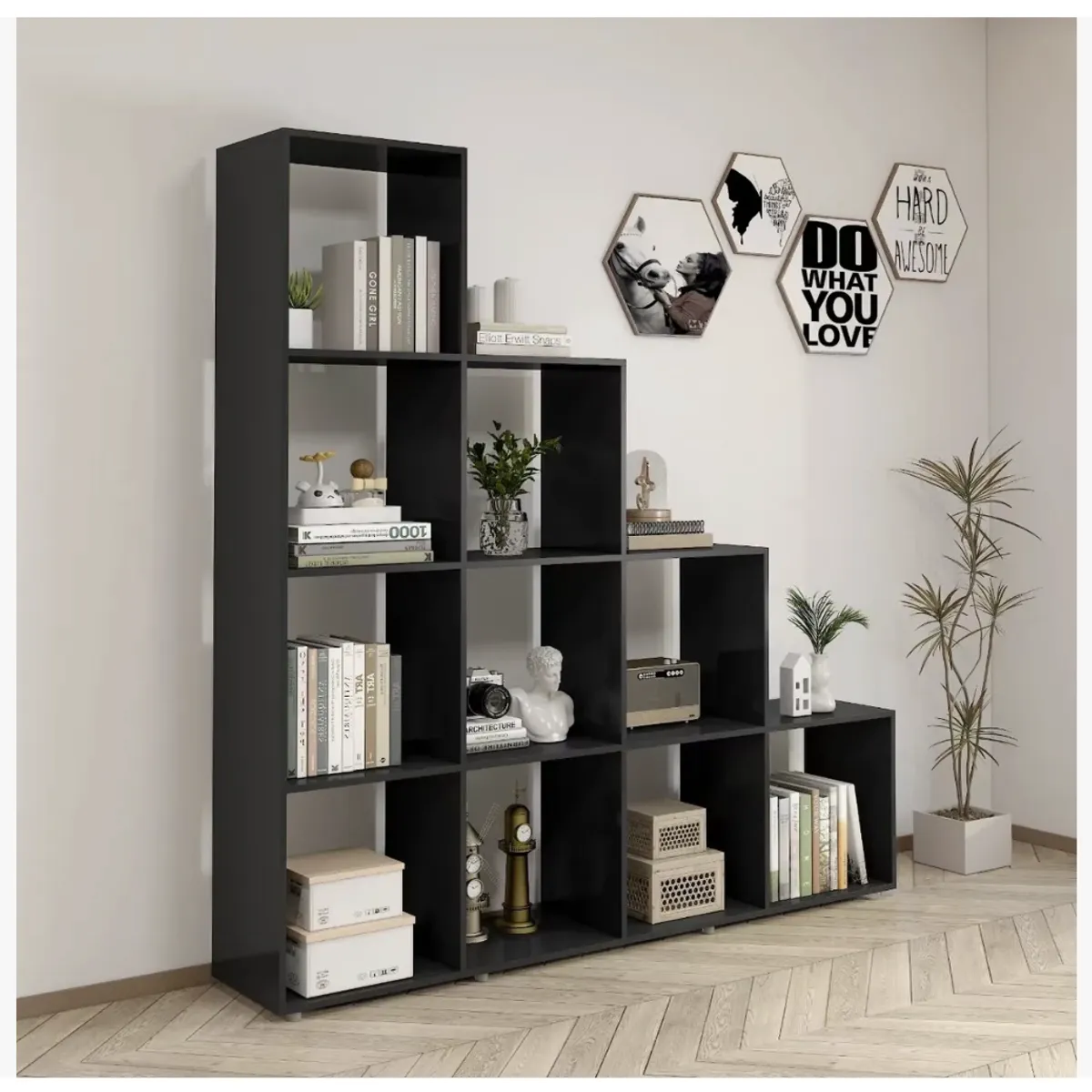 HOMER DESIGN - Organizador Repisa Estante Living Librero 70x24x159cm