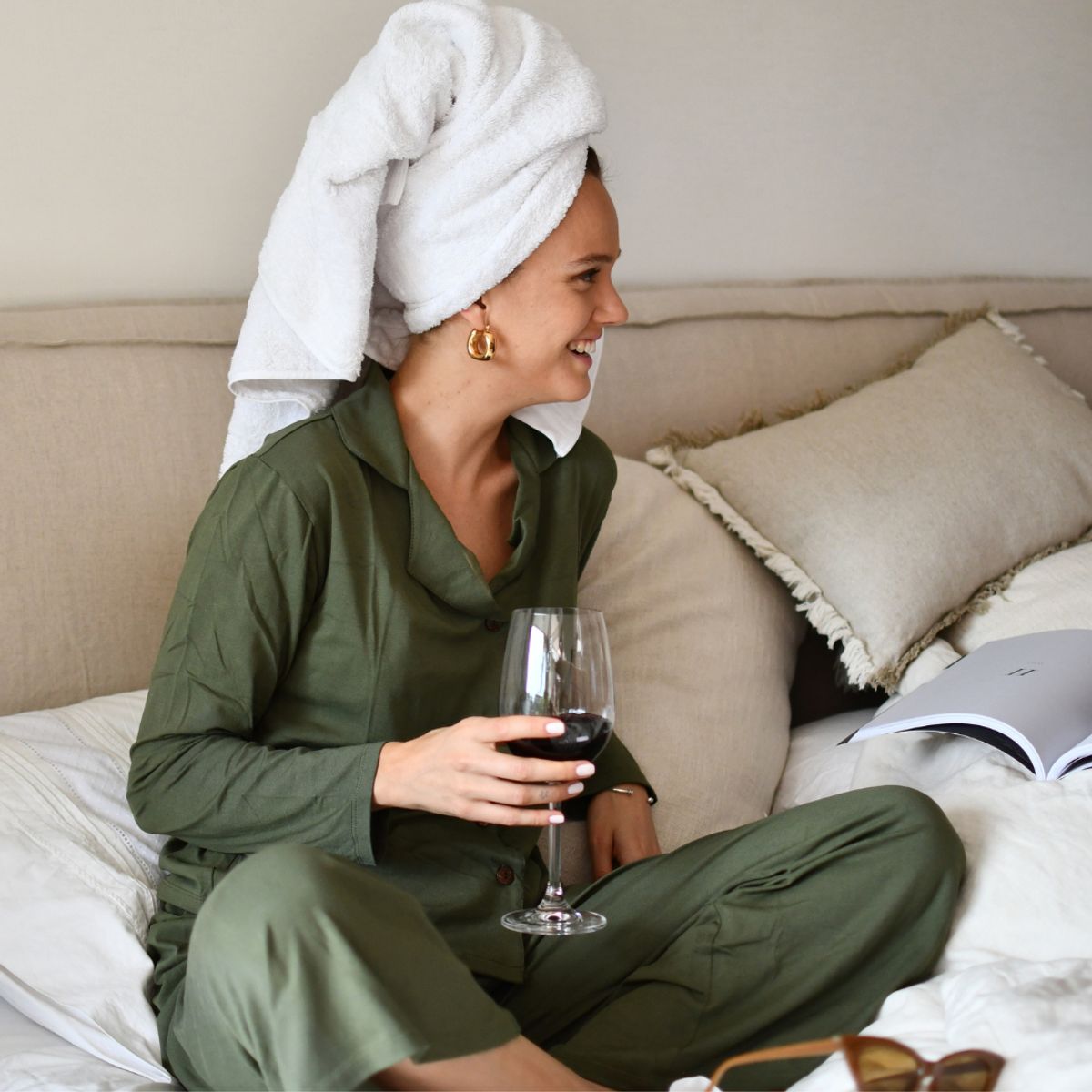 BIJOU - Pijama largo verde Mujer