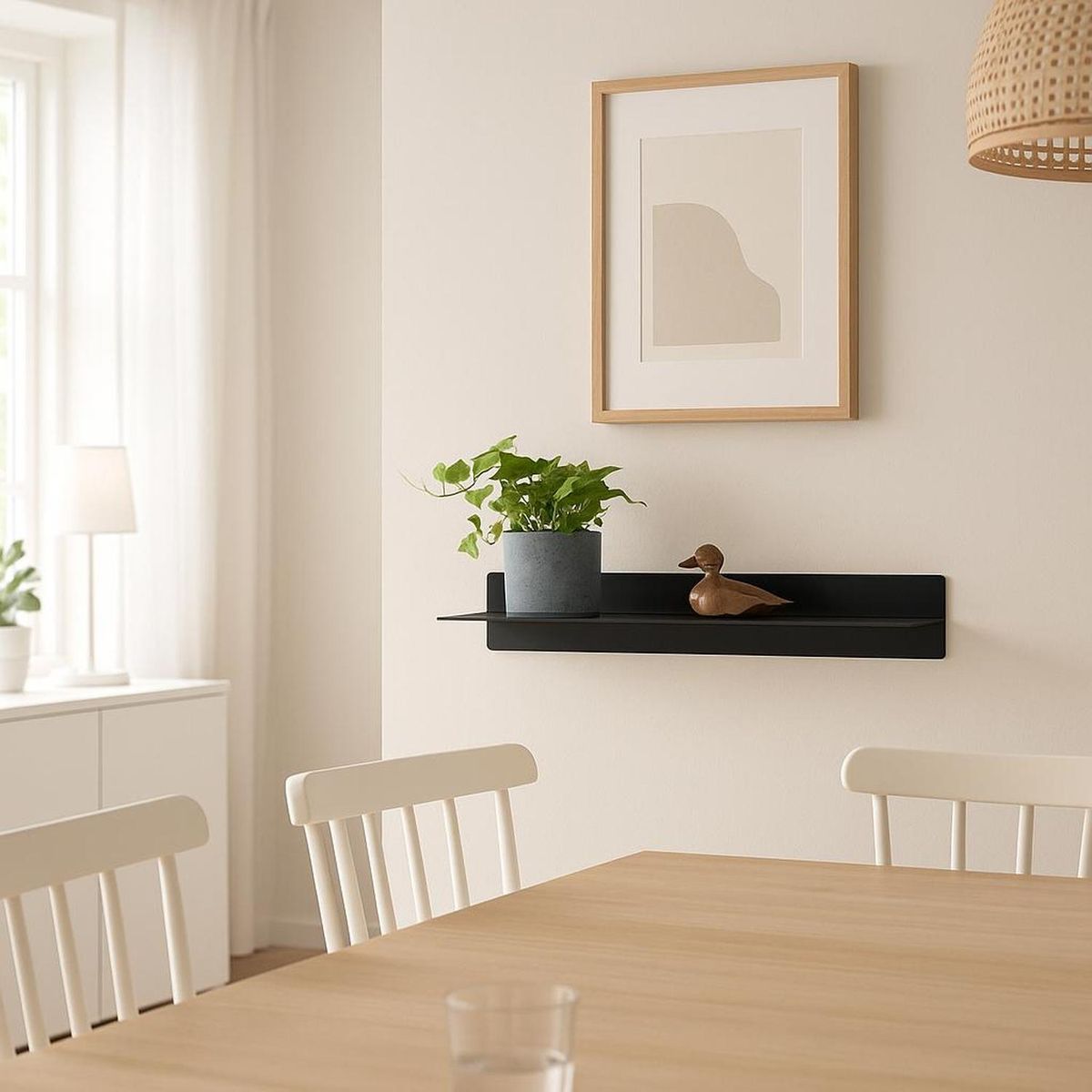DAY - Repisa Flotante para Decoración de Metal Negro DAY